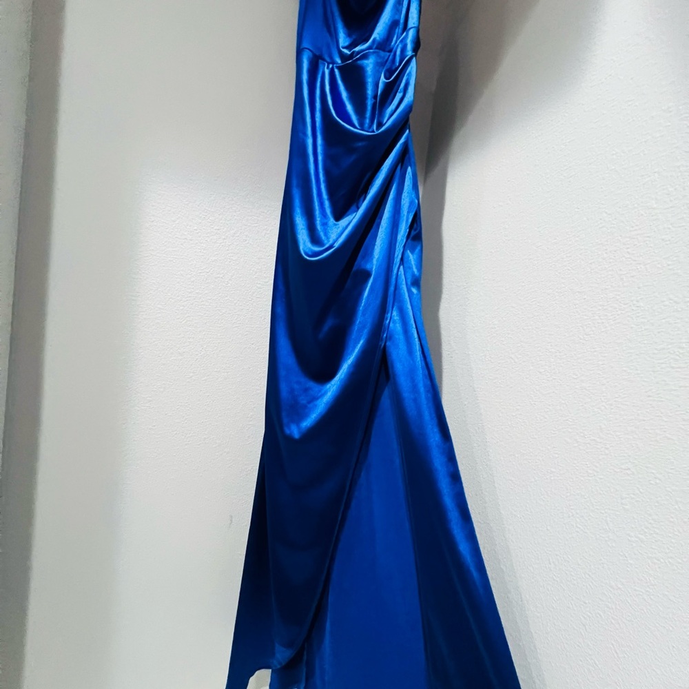 Elegant Blue Satin Gown